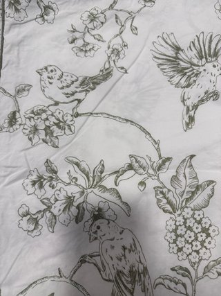 Juego funda nórdica pájaros y flores verde