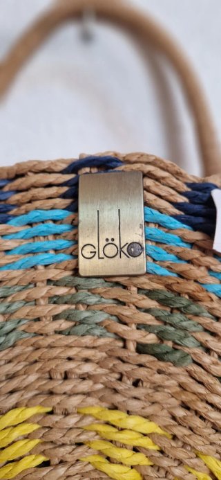 Bolso redondo rafia glöke multicolor