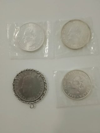 Lote Numismática: Monedas de Plata FNMT + Billetes