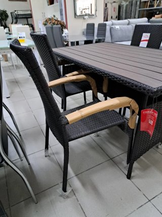 Mesa y 4 Sillas Terraza Mimbre