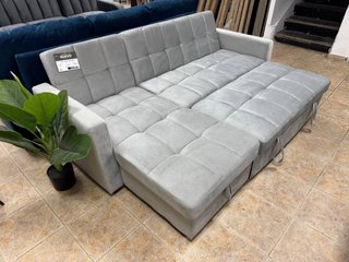 Liquidación Sofá Cama Gris Claro Reclinable