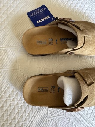 Zuecos Birkenstock Boston Taupe Ante – Talla 39