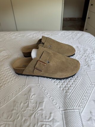 Zuecos Birkenstock Boston Taupe Ante – Talla 39
