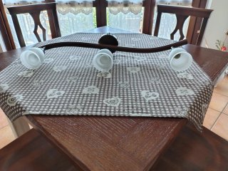 Lampadario in legno con 3 punti luce