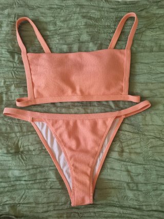 Bikini Talla L Naranja/Rosa