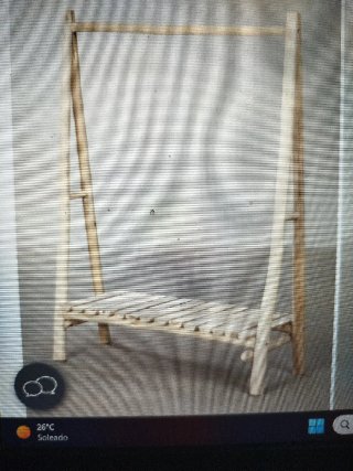 Perchero - burro para ropa de madera de teca