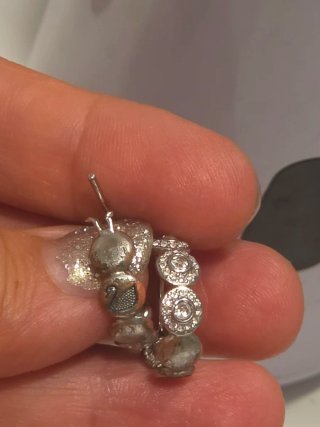 Pendientes aro color plata y circonitas