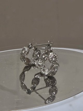 Pendientes aro color plata y circonitas
