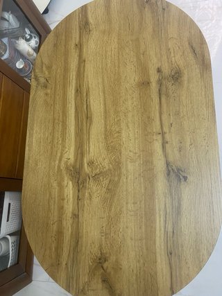 Mesa de cocina ovalada madera y metal