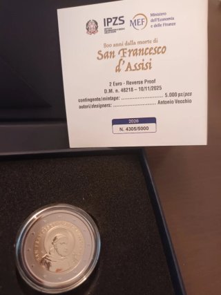 Moneda 2 Euros Conmemorativa de Italia 2026