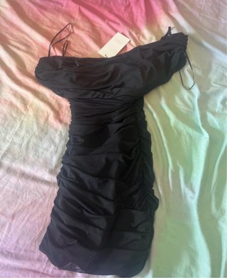 Vestido Zara Negro Brillante Talla XS