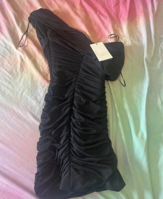 Vestido Zara Negro Brillante Talla XS