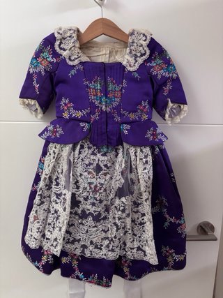 Traje Alicantina Niña Morado Encaje