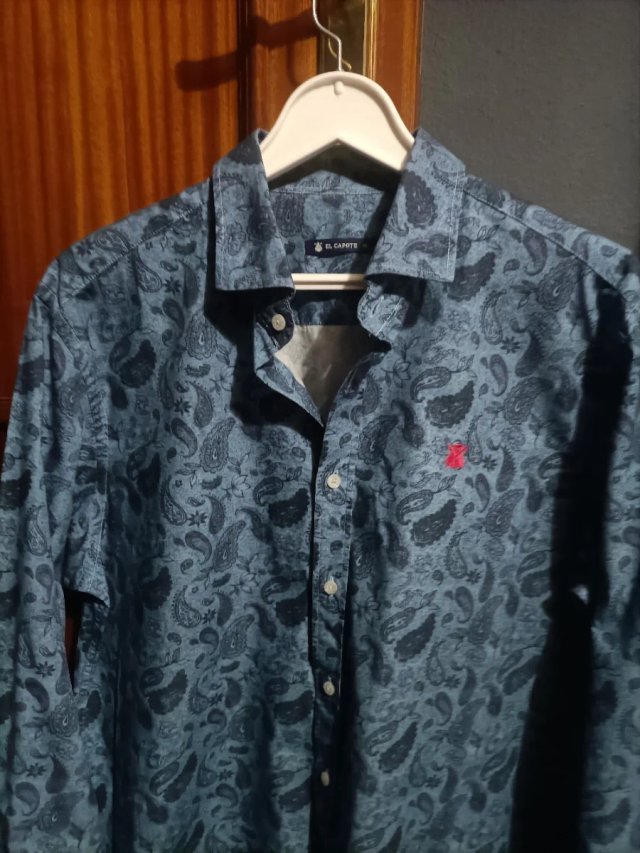 Camisa El Capote Estampada Azul Talla XL