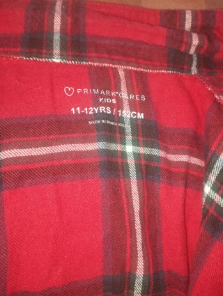 Pijama cuadros escoceses rojo