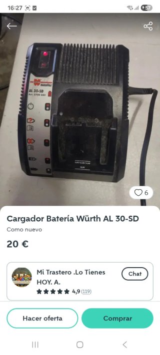 Cargador Batería Würth AL 30-SD