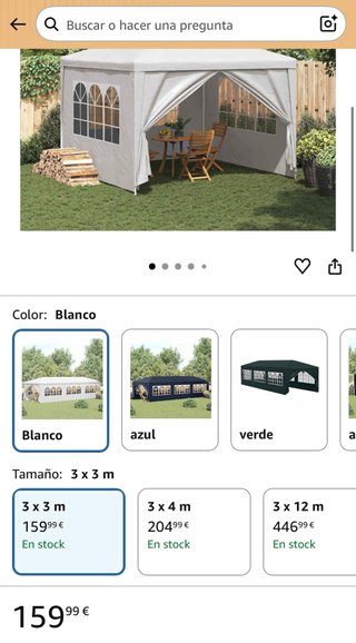 Carpa Blanca 3x3 m con Paredes Laterales