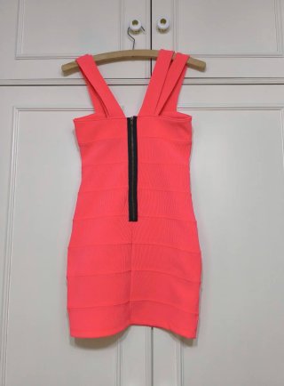 Vestido rosa coral Topshop Ajustado