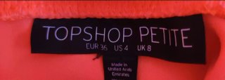 Vestido rosa coral Topshop Ajustado