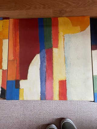 Tríptico de cuadros abstractos Ikea