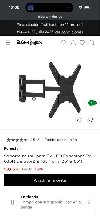 Soporte de TV Fonestar Premium (de 23´´ a 65´´)