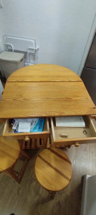 Mesa Cocina Plegable con 2 Taburetes