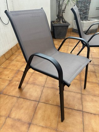 Mesa cristal y 4 sillas terraza