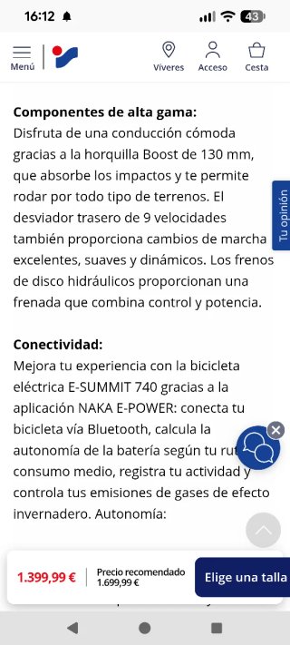 Bicicleta eléctrica Nakamura Summit 740