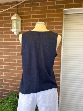 Camiseta sin mangas azul Massimo Dutti