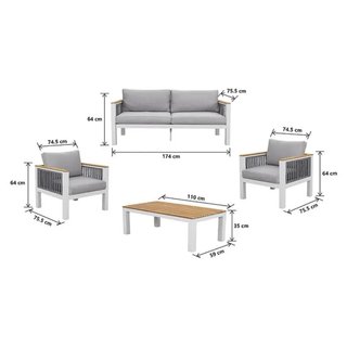 Conjunto Muebles Jardín Madera y Metal
