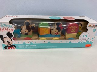 Tren Madera Disney Baby Mickey Minnie 14 Piezas