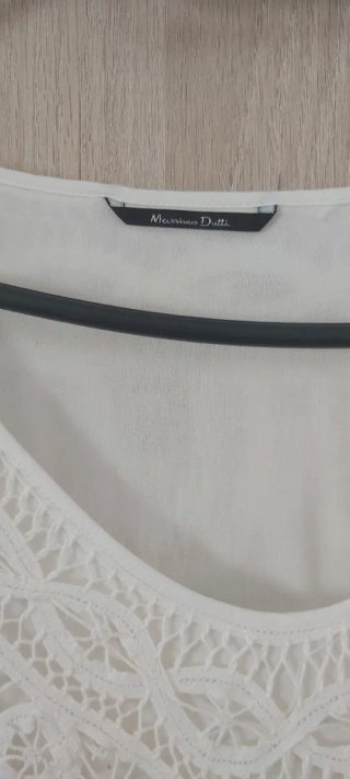 Vestido Massimo Dutti encaje blanco T40