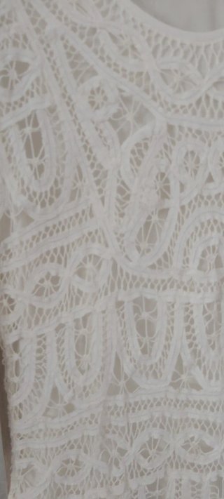 Vestido Massimo Dutti encaje blanco T40