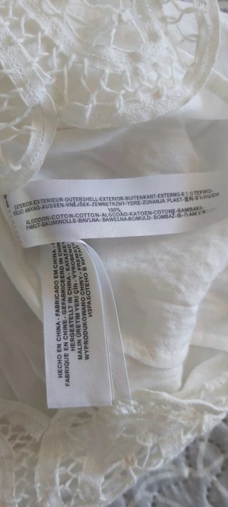 Vestido Massimo Dutti encaje blanco T40