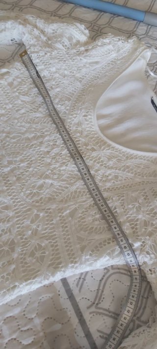 Vestido Massimo Dutti encaje blanco T40