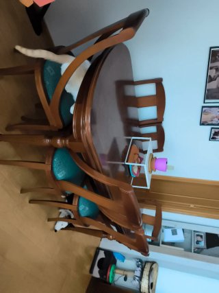 Mesa comedor extensible con 6 sillas