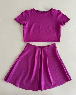 Completo gonna e top fuxia