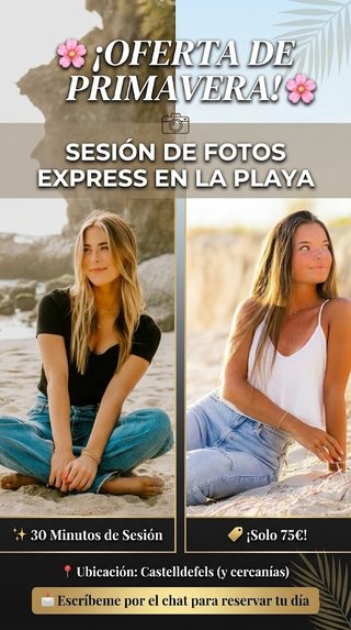 Sesión Fotos Express Playa Castelldefels