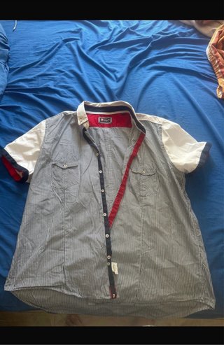 Camicia uomo righe blu e bianche 7camicie
