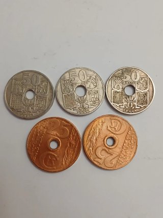 Lote 25 monedas antiguas españolas
