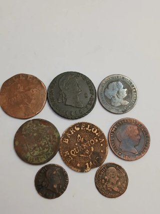 Lote 25 monedas antiguas españolas