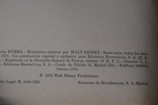 PATOMAS DUMBO 7 nºs: 134 135 136 137 140 141 143