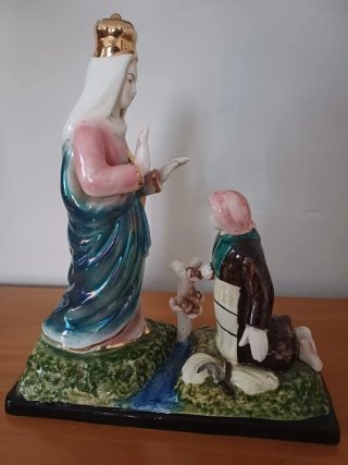 Statuina Madonna di Caravaggio vintage ceramica