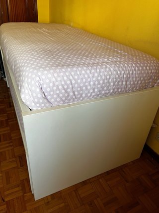 Cama nido madera lacada blanca con colchones-URGE