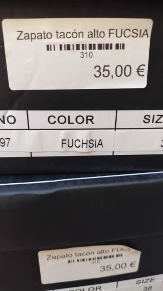 Zapato tacón BUONOTTI azúl marino y fucsia