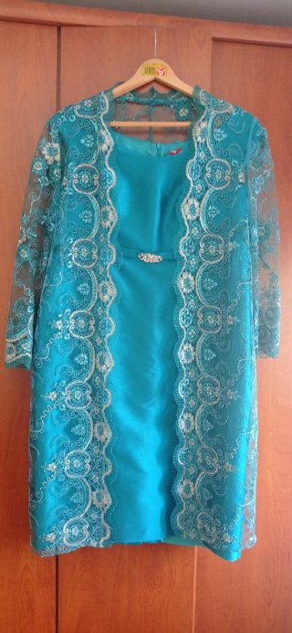 Vestido fiesta talla 46 verde