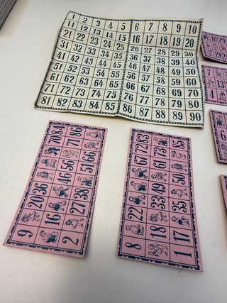 Antiguo juego de bingo loteria. Años 50.