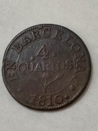 Moneda 4 Quartos Barcelona 1810