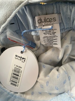 Pantalón corto bebé tirantes Dulces 18-24m