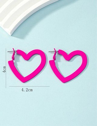 Pendientes Corazón Rosa